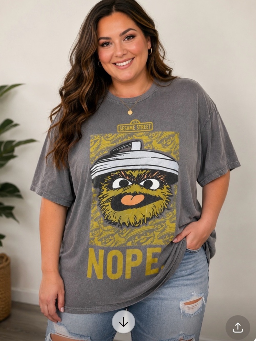 Vintage Sesame Street Oscar the Grouch “NOPE.” Graphic Tee